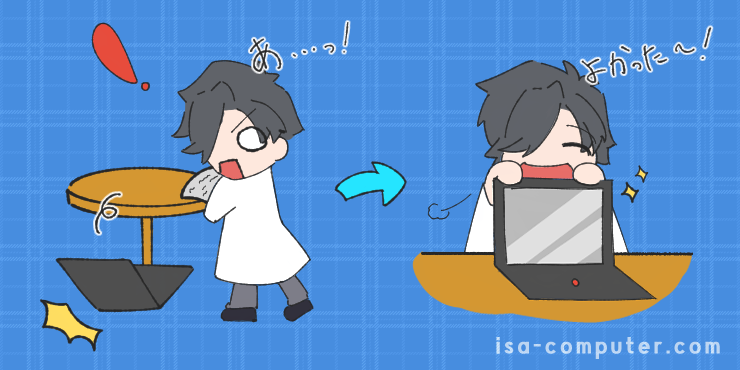 Lenovo(レノボ)のノートパソコンの耐久性をイラスト図解している画像。